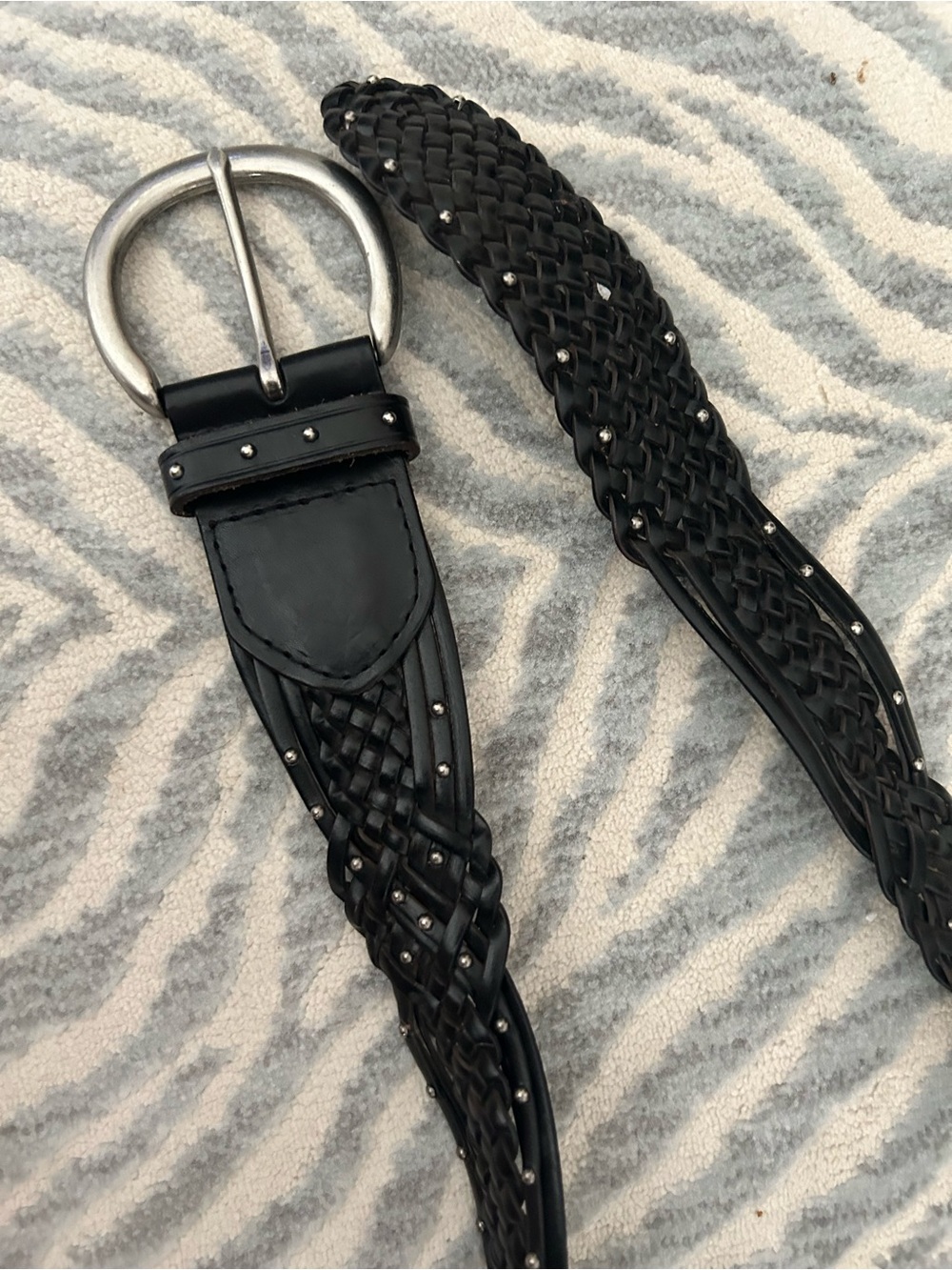 Black Leather Western Belt